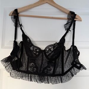 Sheer Black Lace Bralette Top